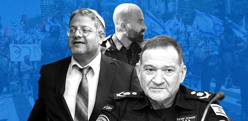 / צילום: 'ל לשעבר קובי שבתאי, רפ''ק מאיר סויסה והשר איתמר בן גביר / צילומים: מארק ישראל סלם - ''ג'רוזלם פוסט'', רשתות חברתיות; עיבוד: טלי בוגדנובסקי"