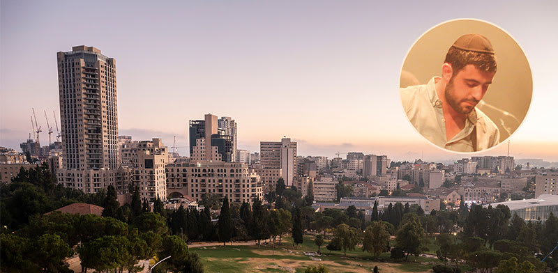 "בניין Jerusalem Spirit בירושלים (משמאל). בעיגול: ישי ריבו / צילום: שאטרסטוק, אביחי ג'רפי - ויקיפדיה"