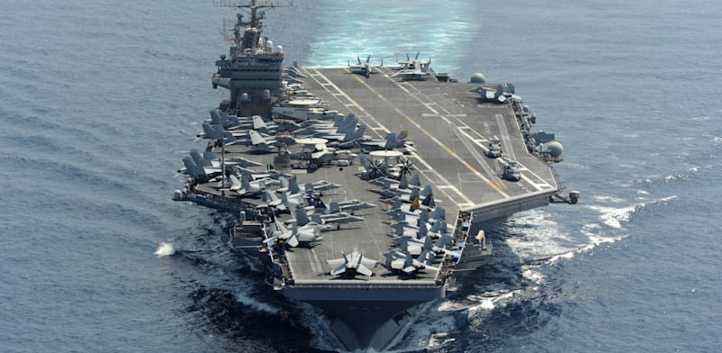 "נושאת המטוסים האמריקאת USS אברהם לינקולן / צילום: Reuters, ABACA"