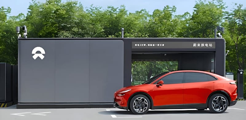 "תחנת החלפת סוללות של NIO / צילום: יח''צ"