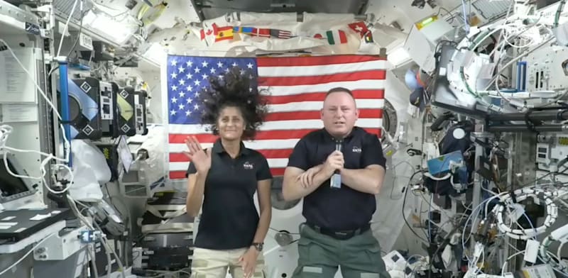 האסטרונאוטים בוץ' וילמור וסוניטה ויליאמס בתחנת החלל הבינלאומית / צילום: ap, NASA