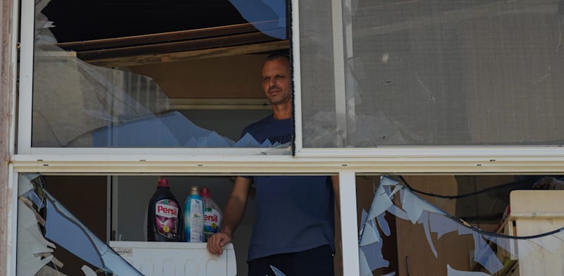 "פגיעה של חיזבאללה בבית בקצרין, באוגוסט / צילום: ap, Ariel Schalit"