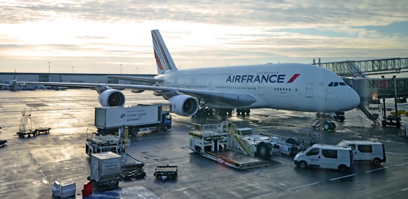 "מטוס של חברת אייר פראנס בנמל התעופה שארל דה גול שבצרפת / צילום: Shutterstock, Ilona Ignatova"