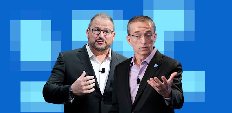 / צילום: סינגר, מנכ''ל אינטל, וכריסטיאנו אמון, מנכ''ל קוואלקום / צילומים: AP-Seth Wenig, John Locher"