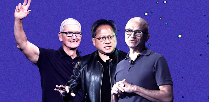 / צילום:  נאדלה, ג'נסן הואנג, טים קוק / צילומים: AP, Evan Agostin, Ted S. Warren"