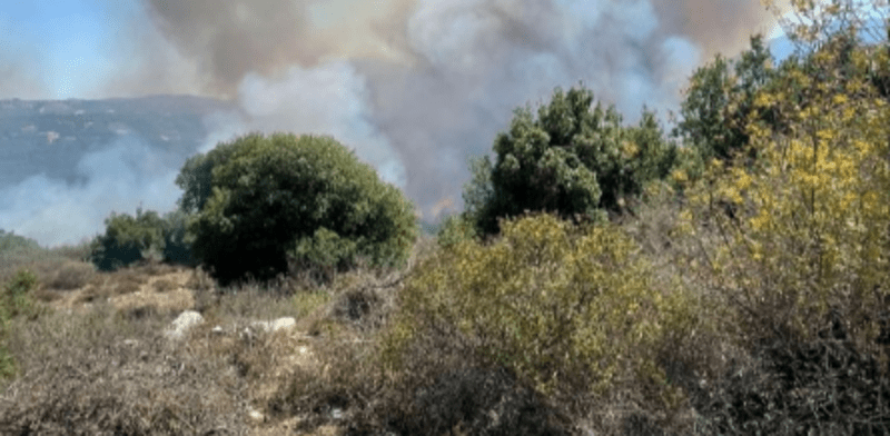 מטחים בגליל (ארכיון) / צילום: דוברות כבאות והצלה לישראל, מחוז צפון