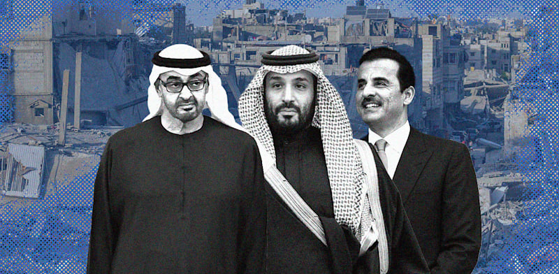 / צילום: קטאר תמים אל־ת'אני, נסיך הכתר הסעודי מוחמד בן סלמאן, נשיא איחוד האמירויות מוחמד בן זאיד / צילומים: AP- Evgenia Novozhenina, Bandar Aljaloud, Michael Varaklas"