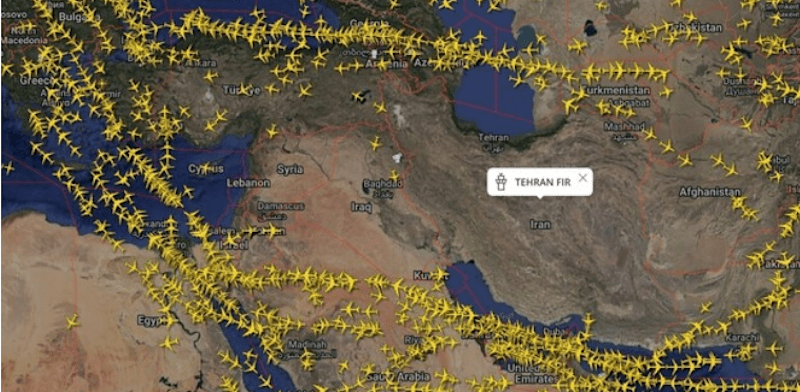 "המרחב האווירי של איראן / צילום: לפי סעיף 27 א'"