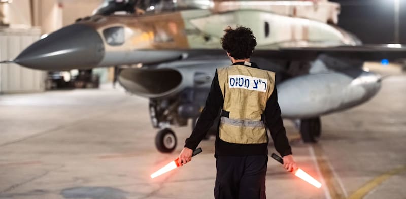 מטוס F-16I של חייל האוויר לפני היציאה לתקיפה באיראן / צילום: דובר צה''ל