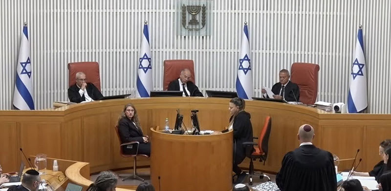 "דיון בבג''ץ בנושא סבסוד מעונות היום לבני הישיבות החייבים בגיוס, לפני שבוע / צילום:  דוברות הרשות השופטת"