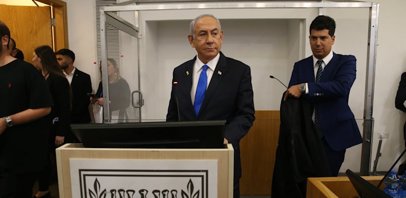 עדות נתניהו בבית המשפט המחוזי בתל אביב, בשבוע שעבר / צילום: עמית שאבי, ידיעות אחרונות