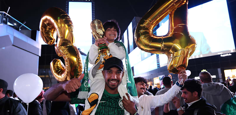 "החגיגות בריאד לאחר החלטת פיפ''א / צילום: Reuters"