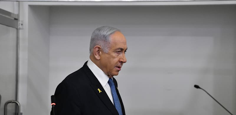 "ראש הממשלה בנימין נתניהו מעיד בבית המשפט המחוזי בתל אביב, דצמבר 2024 / צילום: ראובן קסטרו - פול וואלה"