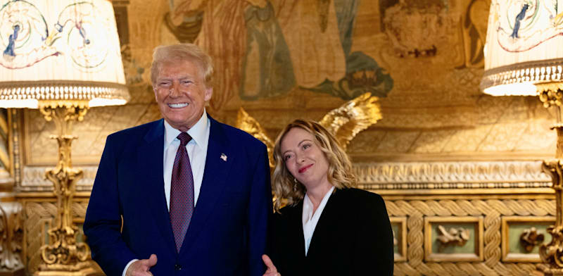 "ג'ורג'יה מלוני ודונלד טראמפ / צילום: Reuters"