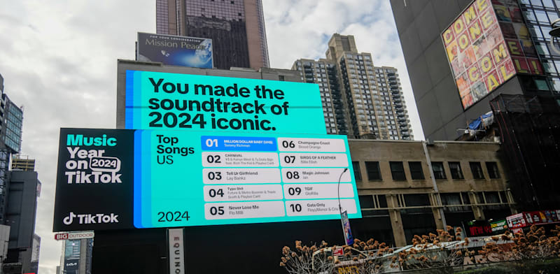 "קמפיין של טיקטוק בטיימס סקוור בניו יורק, בחודש שעבר / צילום: Shutterstock"