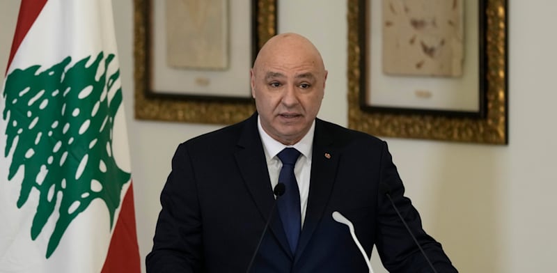 "נשיא לבנון, ג'וזף עאון / צילום: ap, Bilal Hussei"