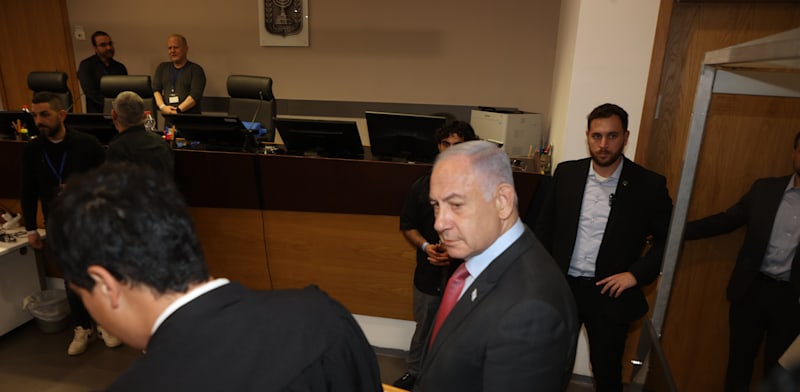 "ראש הממשלה בנימין נתניהו בעדות משפטו, היום / צילום: יריב כץ, פול "ידיעות אחרונות" "