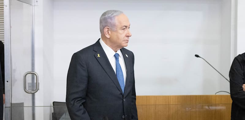 "ראש הממשלה בנימין נתניהו בבית המשפט / צילום: תומר אפלבאום - פול הארץ"