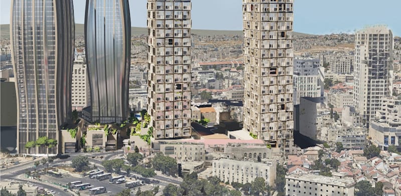 / צילום: ט מידטאון, ירושלים. בחודשים האחרונים נמכרו דירות במחיר של עד 11.6 מיליון שקל / הדמיה: משרד DBLD אדריכלים"