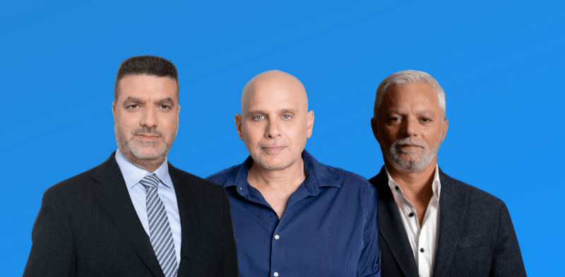 "מימין: איתן יוחננוף, לוי הלוי ויניב שיראזי / צילום: איל יצהר, ענבל מרמרי, כלמוביל"