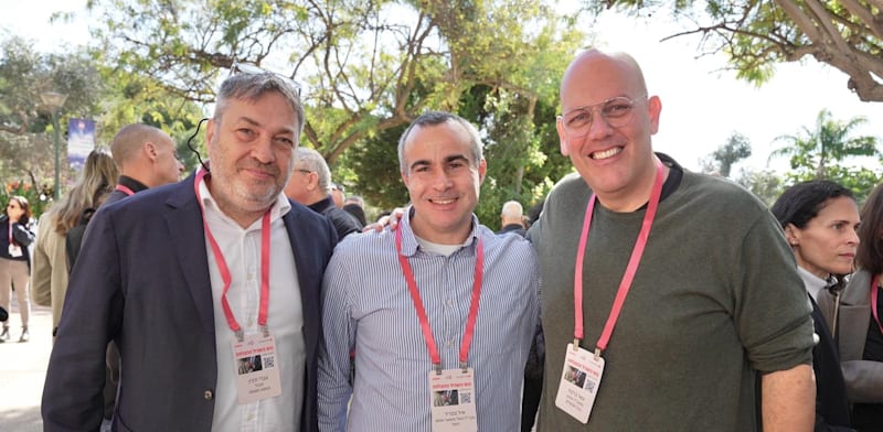 "יגאל ברקת, אייל צפריר ועברי ורבין / צילום: תמר מצפי"