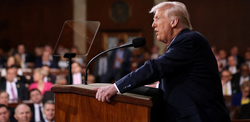 "דונלד טראמפ נואם בקונגרס / צילום: Reuters, Win McNamee"