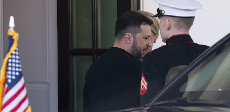 "נשיא אוקראינה ולודימיר זלנסקי בבית הלבן, לפני כשבוע / צילום: Associated Press, Jose Luis Magana"