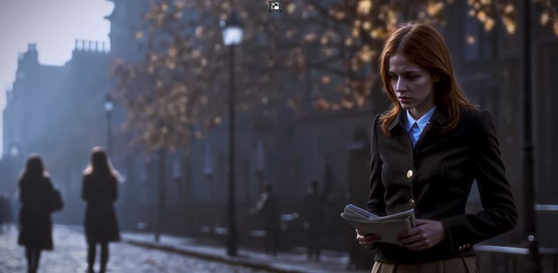 מתוך ''האישה עם השיער האדום''. מציב את עצמו בצומת בו נפגשות הוליווד וטכנולוגיית ה־AI החדשה / צילום: מתוך יוטיוב