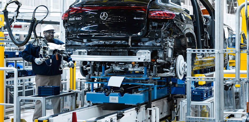 "מרצדס EQS SUV במפעל החברה באלבמה, ארה''ב / צילום: יח''צ"