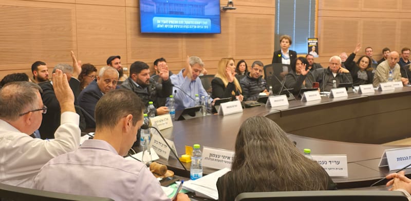 הדיון בוועדת הכלכלה בנושא הקמת שדה תעופה בנבטים, היום / צילום: דוברות הכנסת