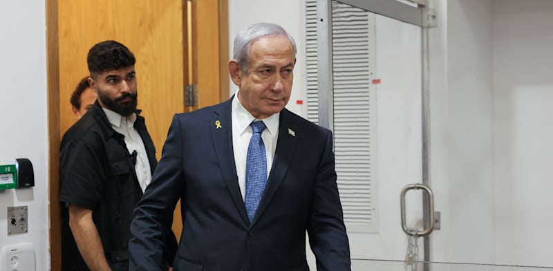 "ראש הממשלה בנימין נתניהו בבית המשפט, היום / צילום: מרים אלסטר - פלאש90"