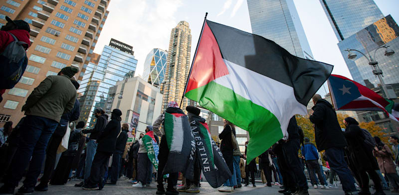 "''התודעה הציבורית היא לא עניין שולי''. הפגנה בניו יורק / צילום: ap, Eduardo Munoz Alvarez"