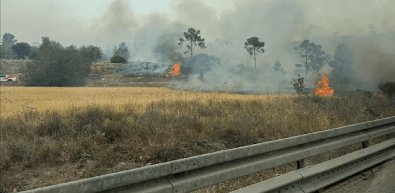 השריפה ליד מושב תרום שבאזור בית שמש / צילום: כב''ה ירושלים