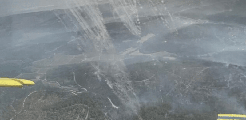 "מאמצי הכיבוי מעל אשתאול / צילום: תיעוד מבצעי כבאות והצלה"