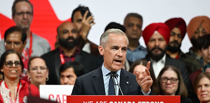 ראש ממשלת קנדה, מארק קרני, אמש / צילום: Reuters, Artur Widak