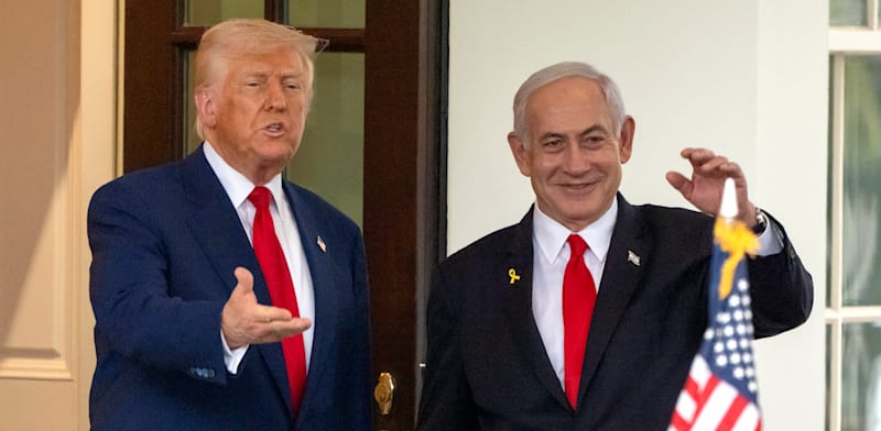 "בנימין נתניהו ודונלד טראמפ / צילום: ap, Mark Schiefelbein"