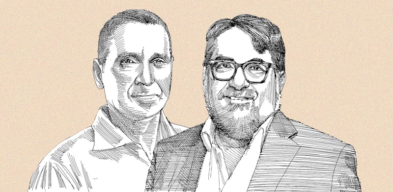 גדעון תדמור וקובי כץ, מייסדי נאוויטס / איור: גיל ג'יבלי