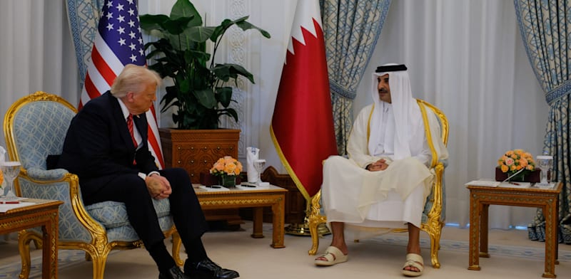 טראמפ נפגש עם אמיר קטאר, תמים בן חמד א-ת'אני / צילום: Reuters, Brian Snyder