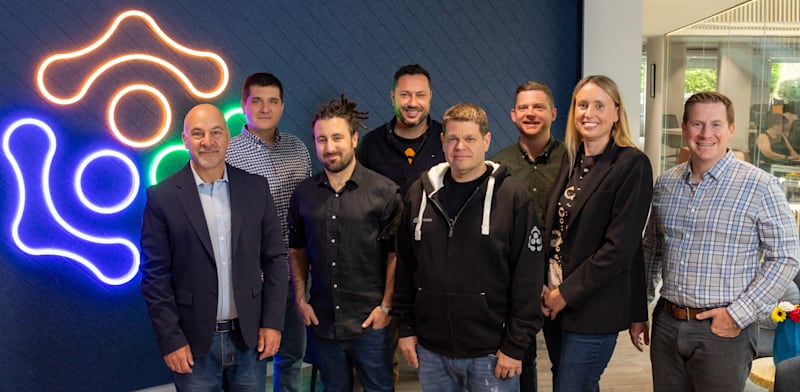 הנהלת טריפלדוט. במרכז: המייסדים ליאור שיף ואייל חמיידס / צילום: Paul Clarke