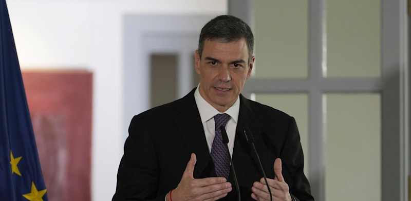 "ראש ממשלת ספרד פדרו סאנצ'ס. קרא לישראל ''מדינה רוצחת עם'' / צילום: ap, Ng Han Guan"