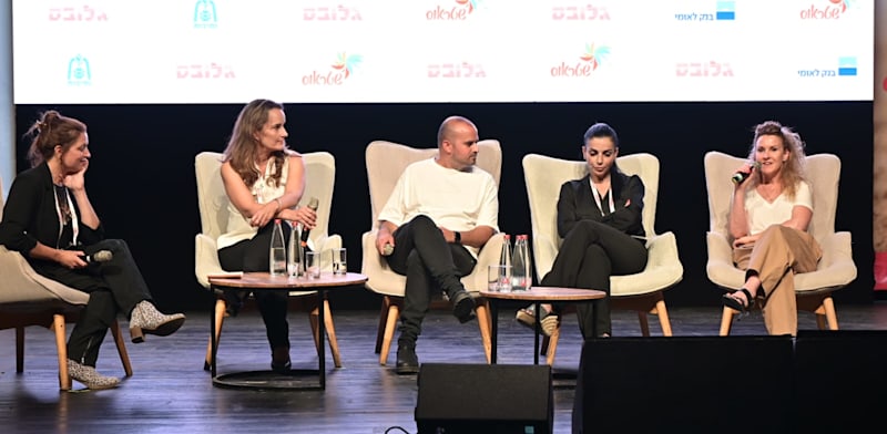 "טל בן פורת, לימור כהן, דור פרימו, ד״ר גייל גלבוע פרידמן בפאנל משותף / צילום: תמר מצפי"