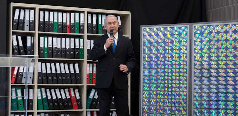 "נתניהו חושף את ארכיון הגרעין האיראני. רוב הפעילות הייתה סודית / צילום: ap, Sebastian Scheiner"