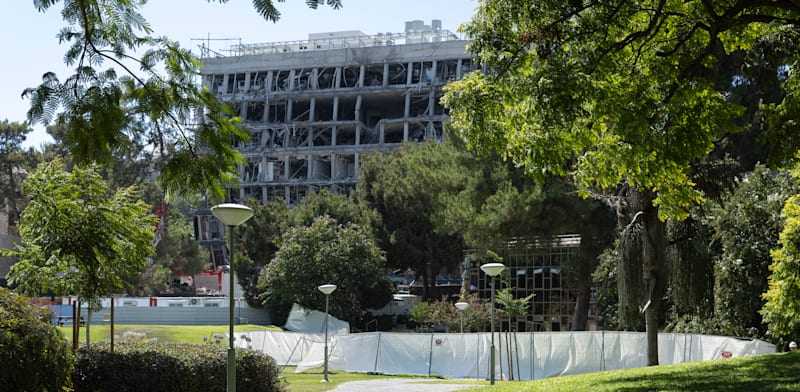 מכון ויצמן ברחובות אחרי פגיעת הטיל האיראני בקיץ האחרון / צילום: כפיר זיו