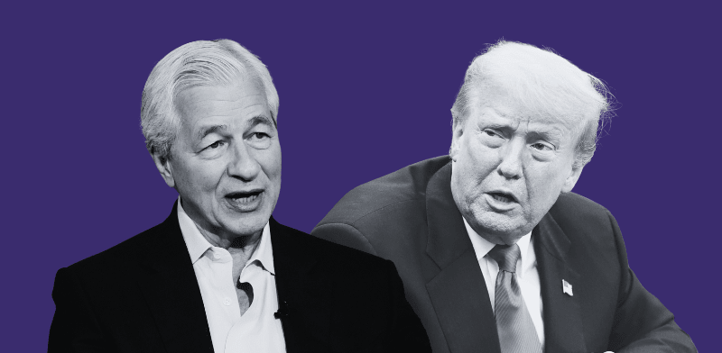 "דונלד טראמפ וג'יימי דיימון / צילום: ap, Manuel Balce Ceneta, Richard Drew"