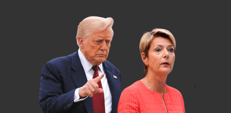 "נשיאת שווייץ קארין קלר-סוטר ונשיא ארה''ב דונלד טראמפ / צילום: ap, Julia Demaree Nikhinson, Julia Nikhinson"