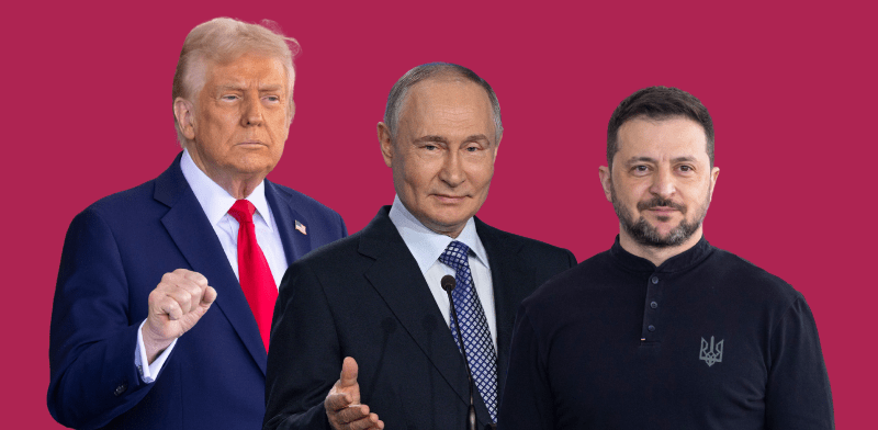 "וולודימיר זלנסקי, ולדימיר פוטין ודונלד טראמפ / צילום: Shutterstock"