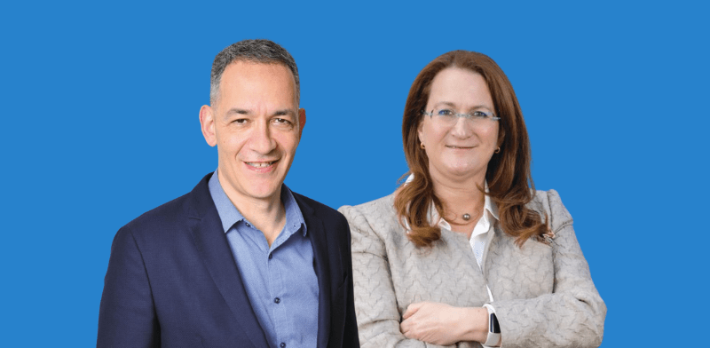 "דנה עזריאלי, יו''ר ובעלת השליטה בקבוצת עזריאלי, ורון אבידן, מנכ''ל עזריאלי הפורש / צילום: אריק סולטן, תמר מצפי"