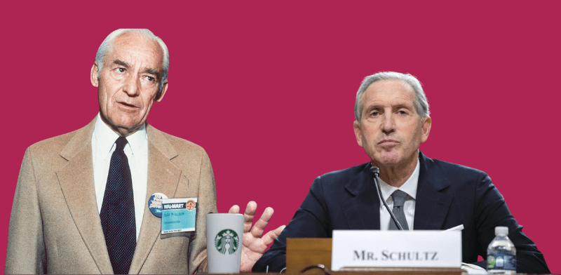 "הווארד שולץ וסם וולטון / צילום: AP - Danny Johnston"