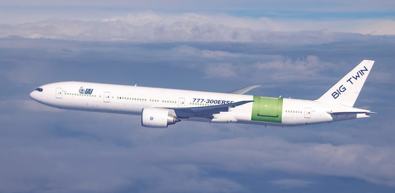 "בואינג 777 שעבר הסבה למטוס מטען על ידי תע''א. בקרוב גם בהודו? / צילום: התעשייה האווירית IAI"