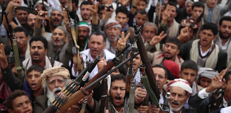 "הפגנת חות'ים בצנעא, יולי האחרון / צילום: ap, Osamah Abdulrahman"